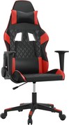 vidaXL Scaun de gaming de masaj, negru și roșu, piele ecologică