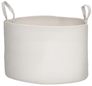HOMCOM Coș pentru Rufe de 88L, Portabil și Pliabil cu Mânere, Coș de Rufe din Bumbac Natural, Ø56x35,5 cm, Alb Crem | Aosom Romania