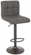 Scaun bar gri inchis din piele ecologica si metal, Greyson Bizzotto