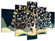 Tablou cu copac auriu (150x105 cm)