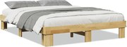 vidaXL Cadru de pat fără saltea 140x190 cm din lemn masiv de stejar