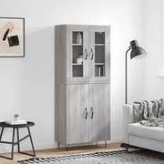 vidaXL Dulap înalt, gri sonoma, 69,5x34x180 cm, lemn compozit