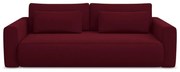 Canapea burgundy extensibilă/cu spațiu de depozitare cu tapițerie din catifea 238 cm Kapua – Makamii