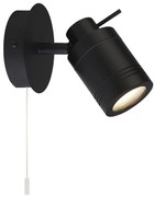 Aplica de perete pentru baie cu spot directionabil IP44 Samson negru