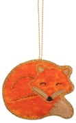 Ornament de Crăciun lucrat manual din material textil 7 cm Sleeping Fox – Sass &amp; Belle