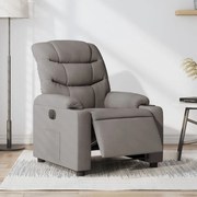 vidaXL Fotoliu rabatabil electric, gri taupe, material textil