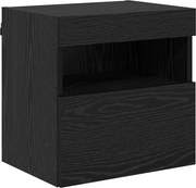 vidaXL Dulapuri pentru TV Pe perete 2 pcs Stejar Negru 40 x 30 x 40 cm
