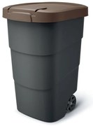 Container de gradina cu roti rezistente 110 l, maro/antracit