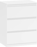 HOMCOM Comodă cu 3 sertare, pentru living, dormitor, hol, PAL, Alb | Aosom Romania