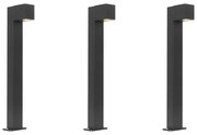 Set de 3 lămpi inteligente de exterior negre 65cm IP44 - Baleno
