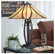 Elstead QZ-ASHEVILLE-TL - Lampă de masă Tiffany ASHEVILLE 2xE27/60W/230V