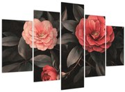 Tablou - Flori roșii pe fundal întunecat (150x105 cm)