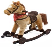 Calut balansoar din plus cu melodii NOVOKIDS ™ Rocking Horse, Cu roti, Platforma detasabila, Functie trotineta fara pedale, Dimensiuni 74x37x64 cm,