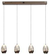 Lustra LED decorativa metal latte sticla sampanie Seeds 4Lt