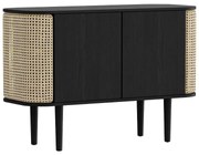 Comodă neagră/în culoare naturală joasă cu aspect de lemn de stejar 109x75 cm Treasures – UMAGE