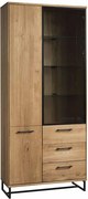 Vitrină lemn masiv natur Colmar Stejar, 206.6 × 90.2 × 38 cm