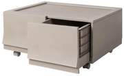 Cutie de depozitare modulară Wave twin Wood cu roți 54,6 x 43,4 x 22 cm, Larg - 2 sertare - rotițe