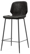 Scaun de bar din imitatie de piele Seashell negru