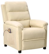 vidaXL Fotoliu de masaj, crem, material textil