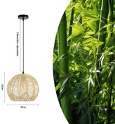 Lustră pe cablu Immax 08258L PELO 1xE27/40W/230V d. 30 cm ratan