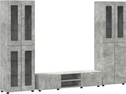 vidaXL Set comodă TV cu sertar FLORIN Gri din beton Lemn compozit