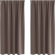 vidaXL Perdele Opaque cu Inel 2 pcs Maro închis 175 x 140 cm Poliester