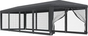 vidaXL Cort de petrecere cu 10 pereți din plasă, antracit, 3x12 m HDPE