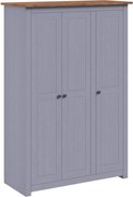 vidaXL Șifonier cu 3 uși, gri, 118 x 50 x 171,5 cm, pin gama Panama