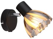 Aplica metal negru sticla fumurie ZACHERY