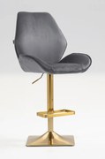 HR350KW Scaun Grafit din Catifea Bază Aurie