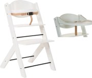Scaun masa bebe din lemn reglabil Treppy Alb, include tavita din lemn detasabila, recomandat de la 6 luni pana la 90kg