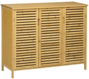 HOMCOM Suport pentru Încălțăminte, Dulap Mobil cu 8 Rafturi, Comodă pentru Încălțăminte, 100x35x80 cm, Lemn Natural | Aosom Romania