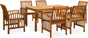 vidaXL Set mobilier de grădină cu perne, 7 piese, lemn masiv acacia