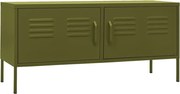 vidaXL Comodă TV, verde măsliniu, 105x35x50 cm, oțel