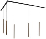 Sistem de iluminat pe șină modern cu 5 lămpi suspendate bronz închis monofazat - Iconic Frini