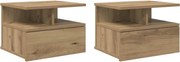 vidaXL Noptieră Suspendată 2 pcs Stejar Artizanal 40 x 31 x 28 cm