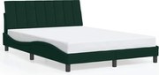 vidaXL Cadru de pat fără saltea, Hanko, verde închis, 140x190 cm, catifea