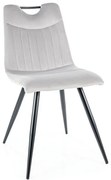 Scaun de bucaterie Orfe Velvet, gri deschis
