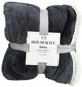 Patura luxoasa din microplus imitatia de miel NESTIVE gri inchis Dimensiune: 150 x 200 cm