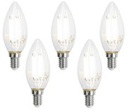 Set de 5 becuri LED inteligente E14 C35 transparente 4,2W 470 lm 2700-6500K
