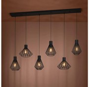 Lustră pe cablu Eglo 390126 BASIDANO 6xE27/40W/230V negru