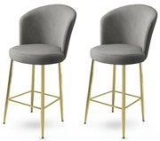 Set de scaune de bar Alte Grey and Gold, 2 bucăți, 2 buc.
