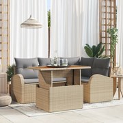 vidaXL Set de canapele pentru grădină Manual 5 pcs bej și gri deschis