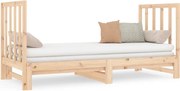 vidaXL Pat de zi extensibil, 2x(90x190) cm, lemn masiv de pin