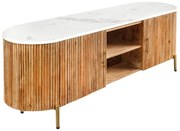 Comoda TV lemn de mango, marmura alba TRES CHIC 140cm