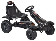 Kart cu pedale pentru copii NOVOKIDS® Rally Kart PRO, 3-7 ani, Carena, Structura metalica, Frana de mana, Scaun Ajustabil, Mers cu spatele, Negru