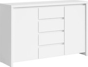 Comoda KASPIAN KOM2D4S, alb, PAL, 144x41x92 cm
