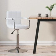 vidaXL Scaun de bar, alb, piele ecologică