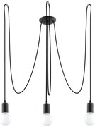 Lustră pe cablu EDISON 3 3xE27/60W/230V negru