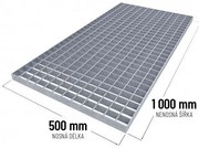 Grătar de podea din oțel 50 x 100 x 3 cm, argintiu